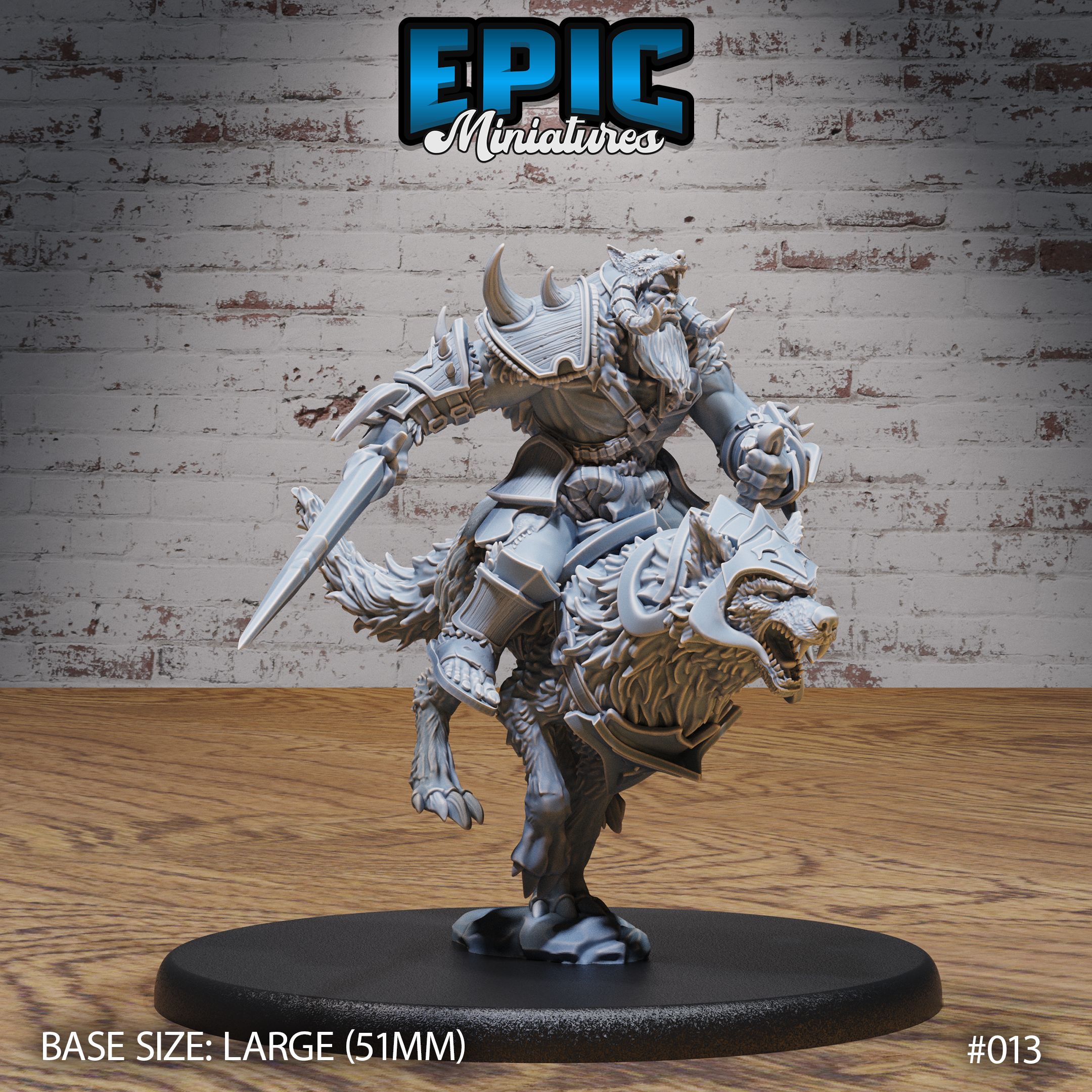Orc Army Wolf Rider Sword / Green Skin Lord / Male Humanoid Warrior / Burly Raider Tribe / Beast Tamer / Evil Forest Fighter / Woodland Encounter